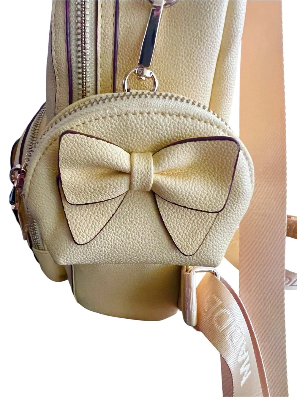 Madden NYC Butter Yellow Bow Mini Backpack with Matching Coin Pouch/NWOT